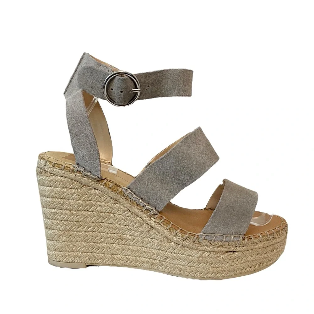 Dolce Vita Shae Platform Espadrille Spring Boho Casual Chic‎ Wedge Sandal Gray